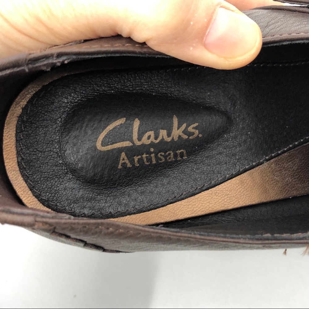 Clarks Brown Leather Heels - Picture 10 of 16